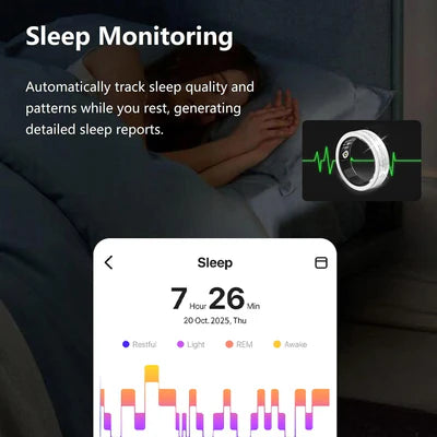 Bluetooth   Smart   Ring   Health   Tracker   for   Women