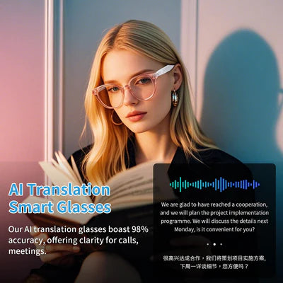 Smart   Glasses   Ai   Translator   Bluetooth   Glasses   for   Women
