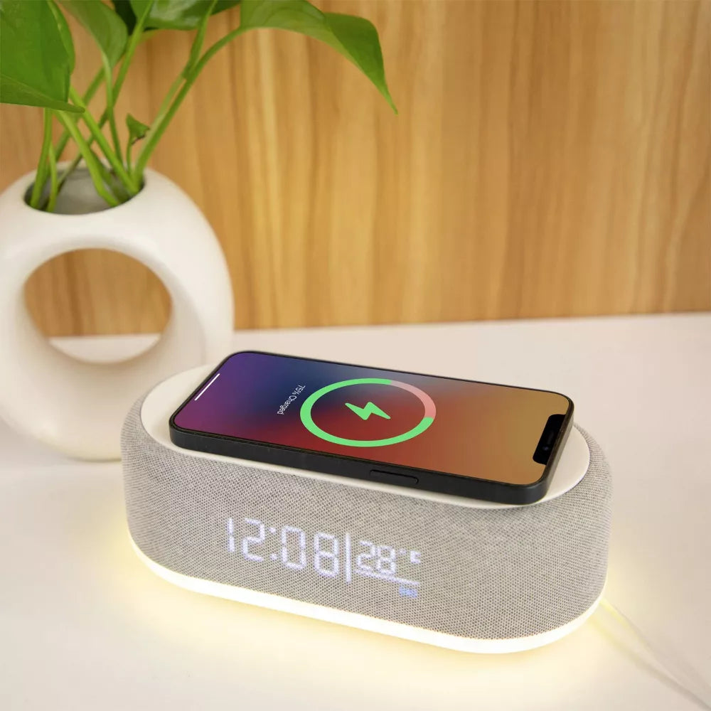 Wireless Speaker Digital Alarm Clock with Wireless Charging and LED Display